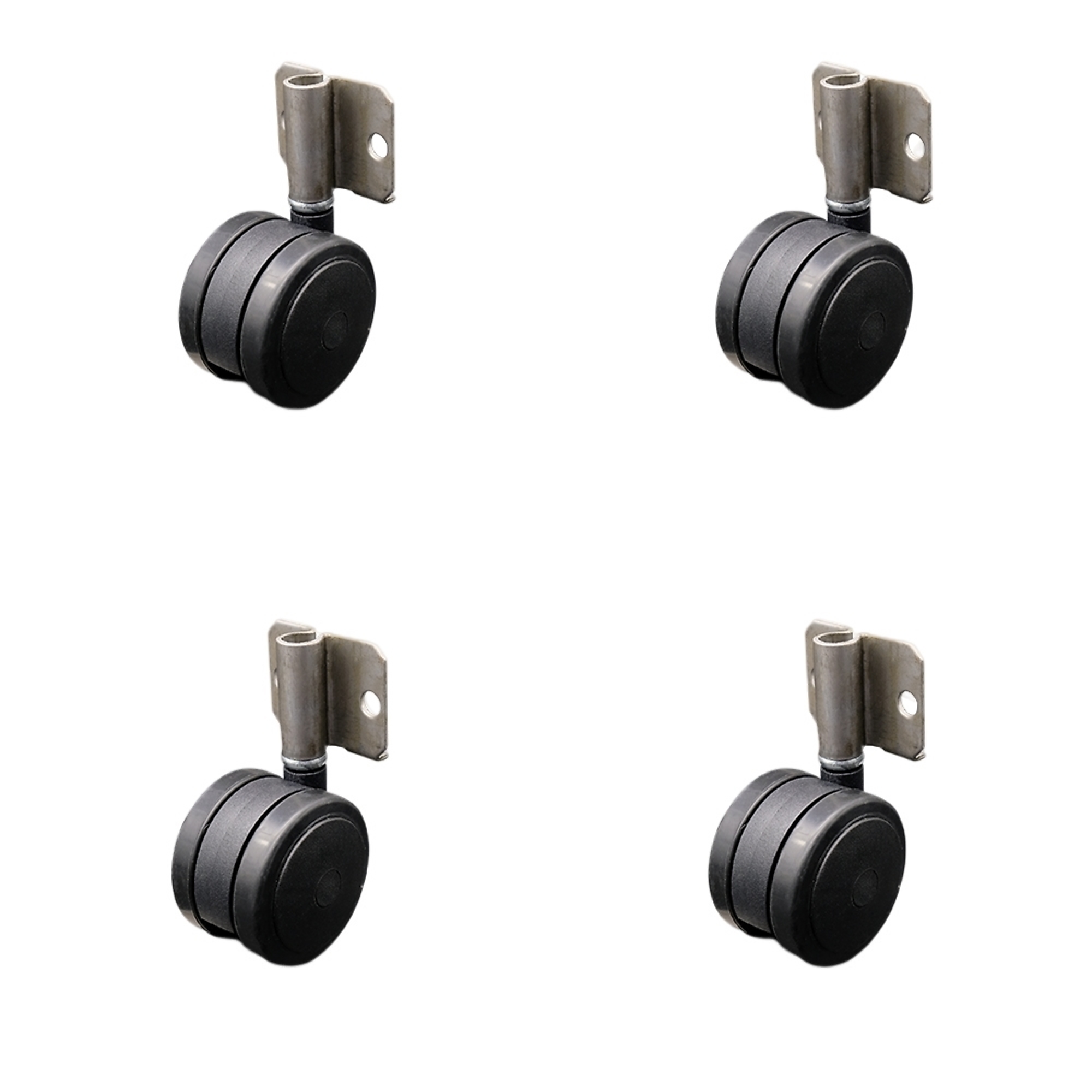 Service Caster, 2 3/8in. Stem Casters, Caster Type Swivel, Package (qty.) 4, Model# SCC-GR02S60-TPR-BLK-716-4-CB180-4